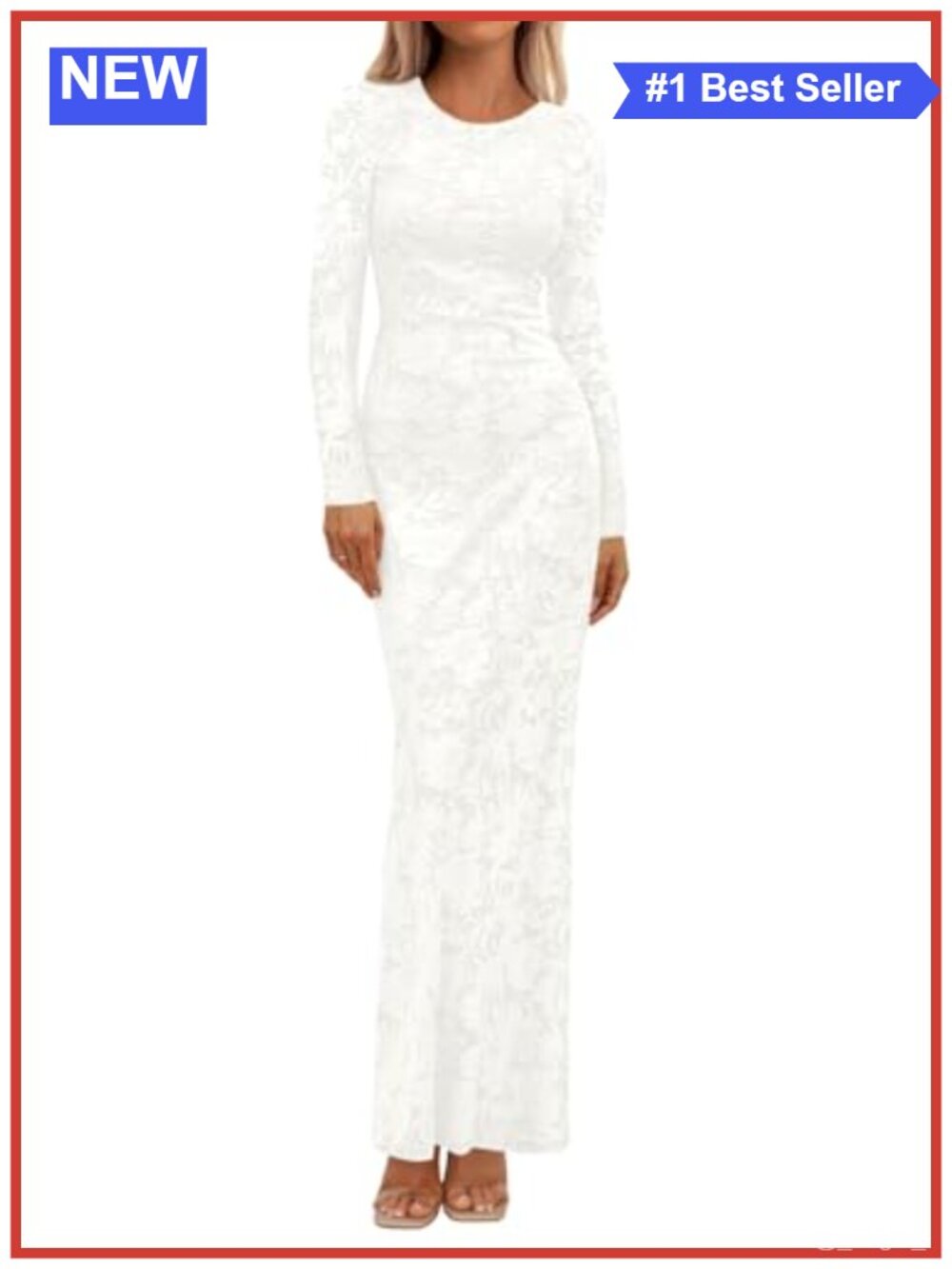 Elegant Floral Lace Bodycon Long Sleeve Ruched Maxi Dress